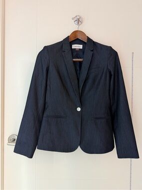 NWI Calvin Klein Women's Dark Gray Single-Button Blazer